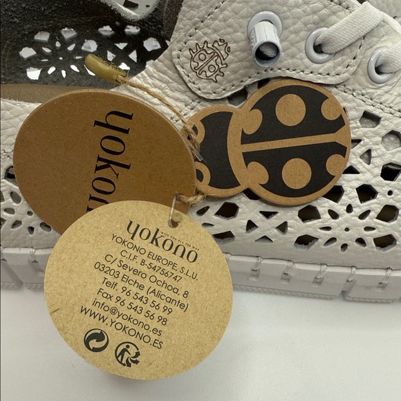 Yokono Women's Elegant White Lace Sneakers - Picture 2 of 8